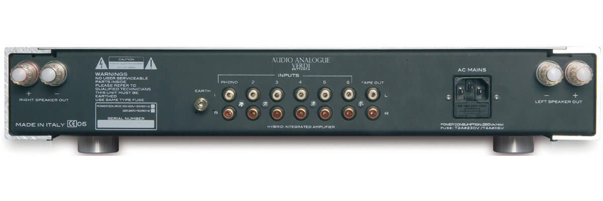 Verdi Settanta REV2.0 Integrated Amplifier hátfal